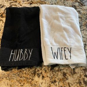 Hubby and Wifey hand towels
